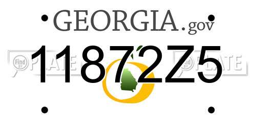 11872Z5 Georgia License Plate