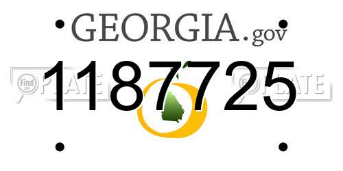 1187725 Georgia License Plate