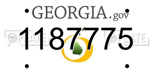 1187775 Georgia License Plate