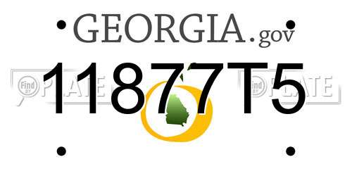 11877T5 Georgia License Plate