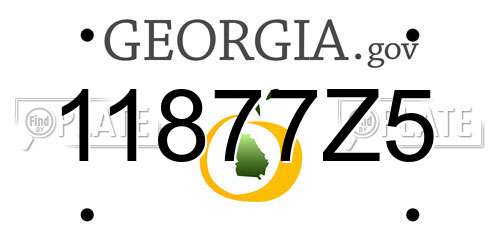 11877Z5 Georgia License Plate