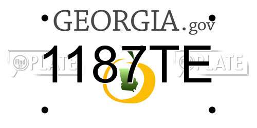 1187TE Georgia License Plate