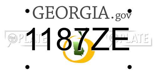 1187ZE Georgia License Plate