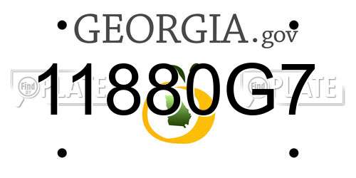 11880G7 Georgia License Plate