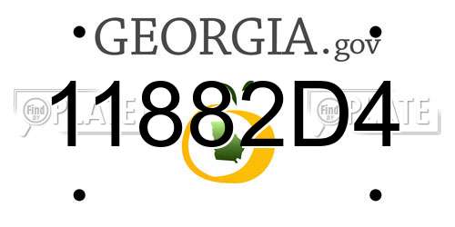 11882D4 Georgia License Plate