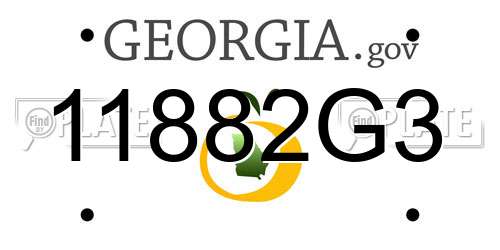 11882G3 Georgia License Plate