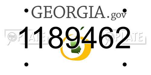 1189462 Georgia License Plate