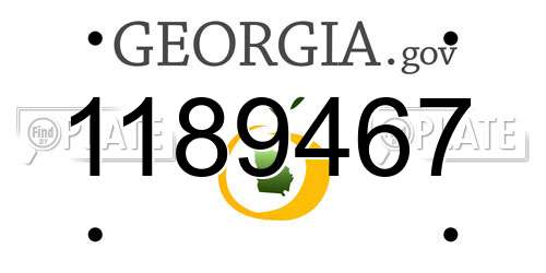1189467 Georgia License Plate