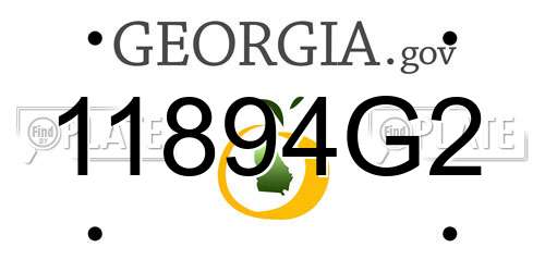 11894G2 Georgia License Plate