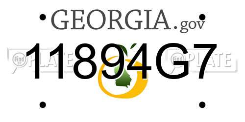 11894G7 Georgia License Plate