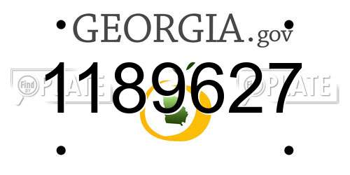 1189627 Georgia License Plate