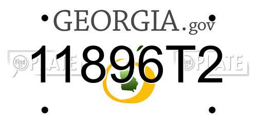 11896T2 Georgia License Plate