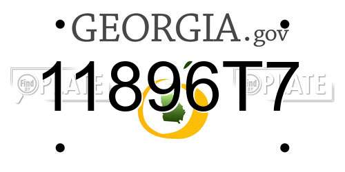 11896T7 Georgia License Plate