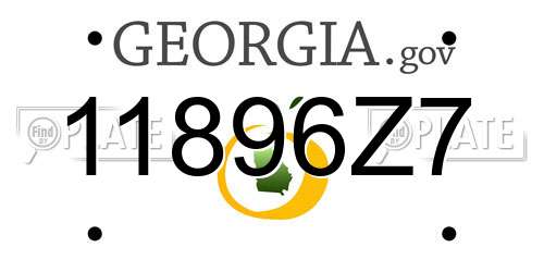 11896Z7 Georgia License Plate