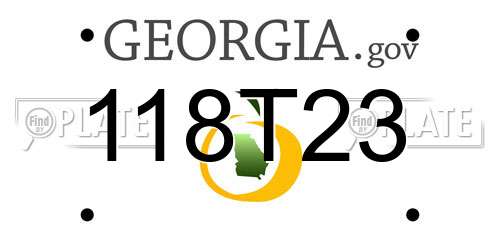 118T23 Georgia License Plate