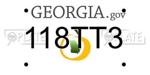 118TT3 Georgia License Plate