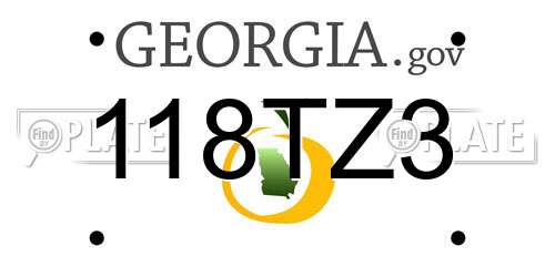 118TZ3 Georgia License Plate
