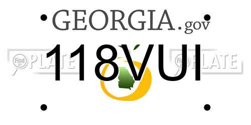 118VUI Georgia License Plate