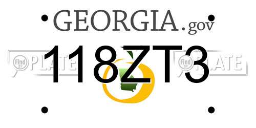 118ZT3 Georgia License Plate