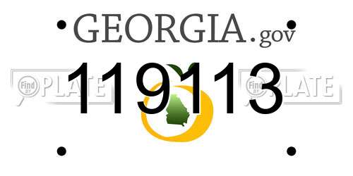 119113 Georgia License Plate