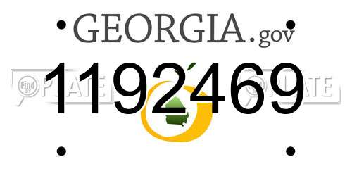 1192469 Georgia License Plate