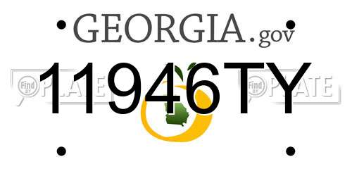 11946TY Georgia License Plate