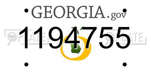 1194755 Georgia License Plate
