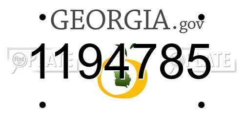 1194785 Georgia License Plate
