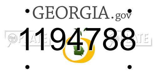 1194788 Georgia License Plate
