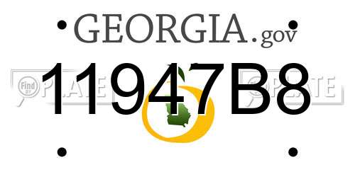 11947B8 Georgia License Plate