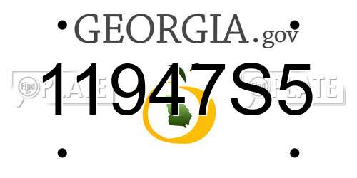 11947S5 Georgia License Plate