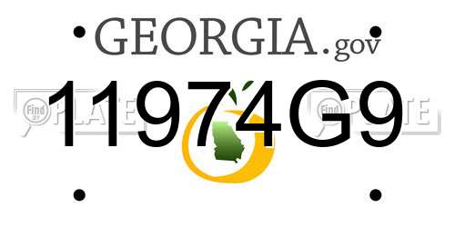 11974G9 Georgia License Plate