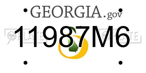 11987M6 Georgia License Plate
