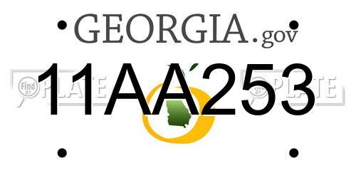 11AA253 Georgia License Plate