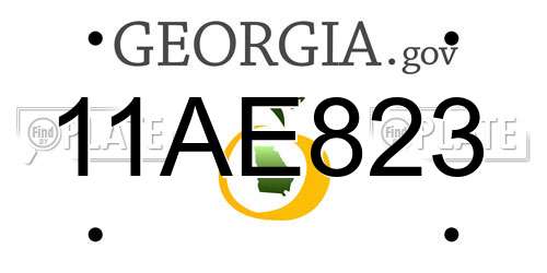 11AE823 Georgia License Plate