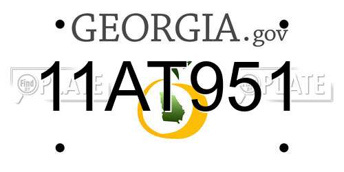 11AT951 Georgia License Plate