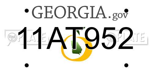 11AT952 Georgia License Plate