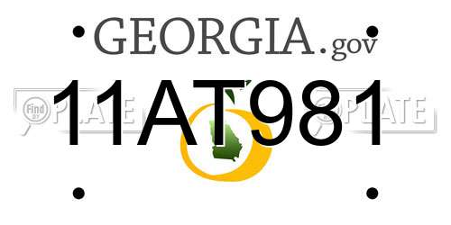 11AT981 Georgia License Plate