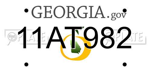11AT982 Georgia License Plate
