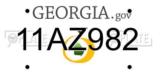 11AZ982 Georgia License Plate