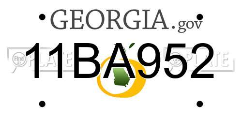 11BA952 Georgia License Plate