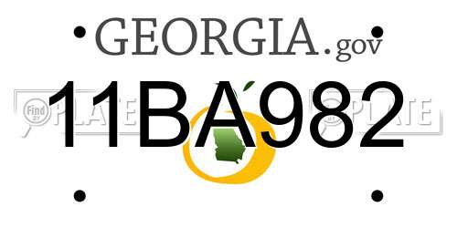 11BA982 Georgia License Plate