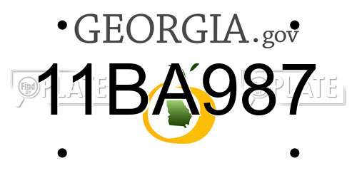 11BA987 Georgia License Plate