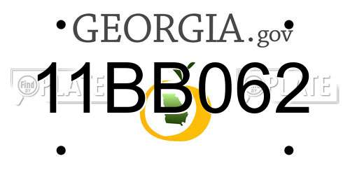 11BB062 Georgia License Plate