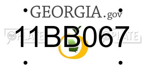11BB067 Georgia License Plate