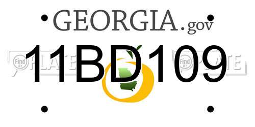 11BD109 Georgia License Plate