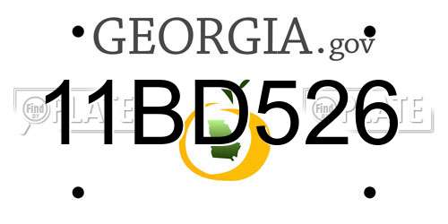 11BD526 Georgia License Plate