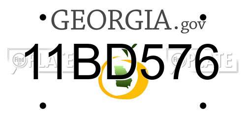 11BD576 Georgia License Plate