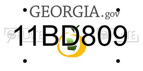 11BD809 Georgia License Plate