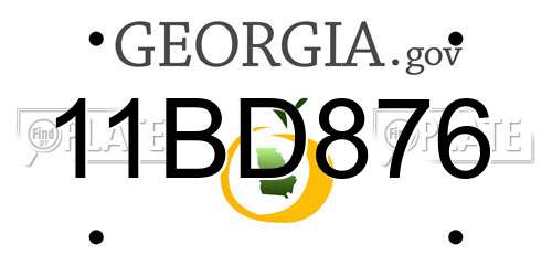 11BD876 Georgia License Plate